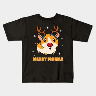 Merry Pigmas Guinea Pig Reindeer Christmas Gift Kids T-Shirt